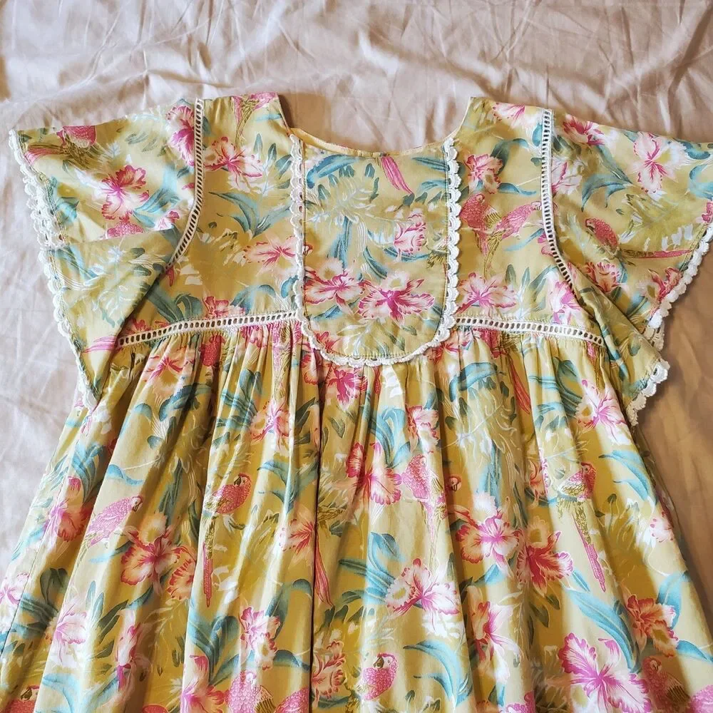 Louise Misha Paris Girls Christina Boho Dress Size 10 Y Organic Cotton Peasant